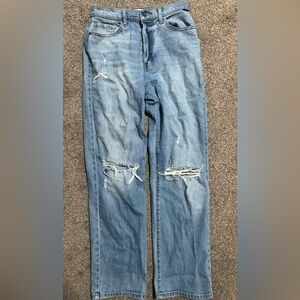 Cello Women's Relaxed Light Blue Distressed Jeans